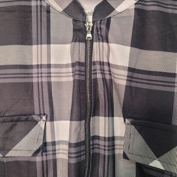 Women's Plaid Roll Up Sleeves Tunic Top XXL - Picture 3 of 4